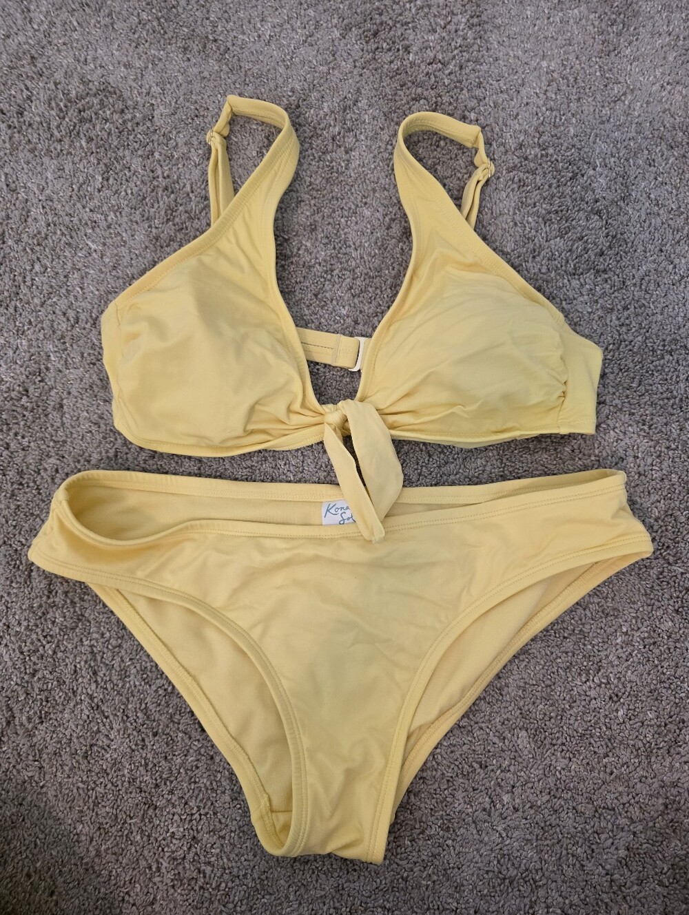 Kona Sol Yellow Tie-Front Bikini Set